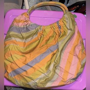 Super cute round handle canvas purse